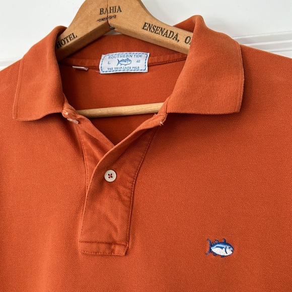 Southern Tide Skipjack Polo Shirt in Rust Size Large /40 w Measurements - Picture 2 of 11